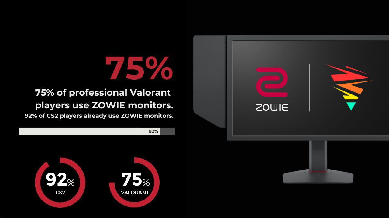 74 percent of valorant pro players are using zowie monitors