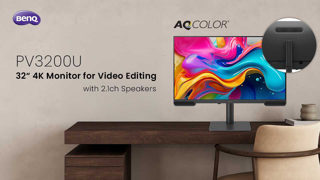 BenQ Launches 4K Video Editing Monitor with Accurate Colour and Integrated 2.1 Audio for Video Creators