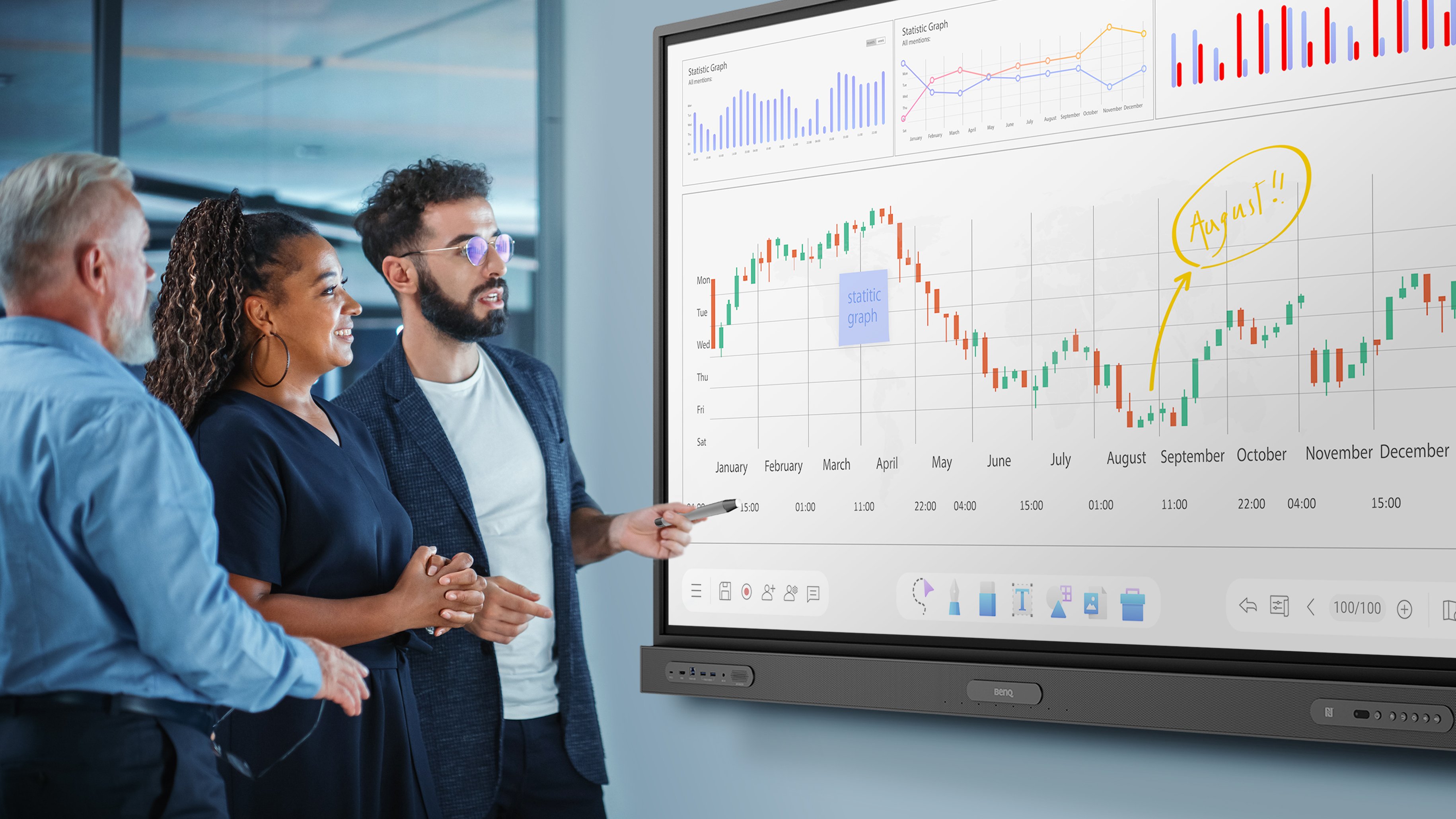 Maximize teamwork and meeting efficiency in EZWrite, BenQ's powerful collaborative whiteboard