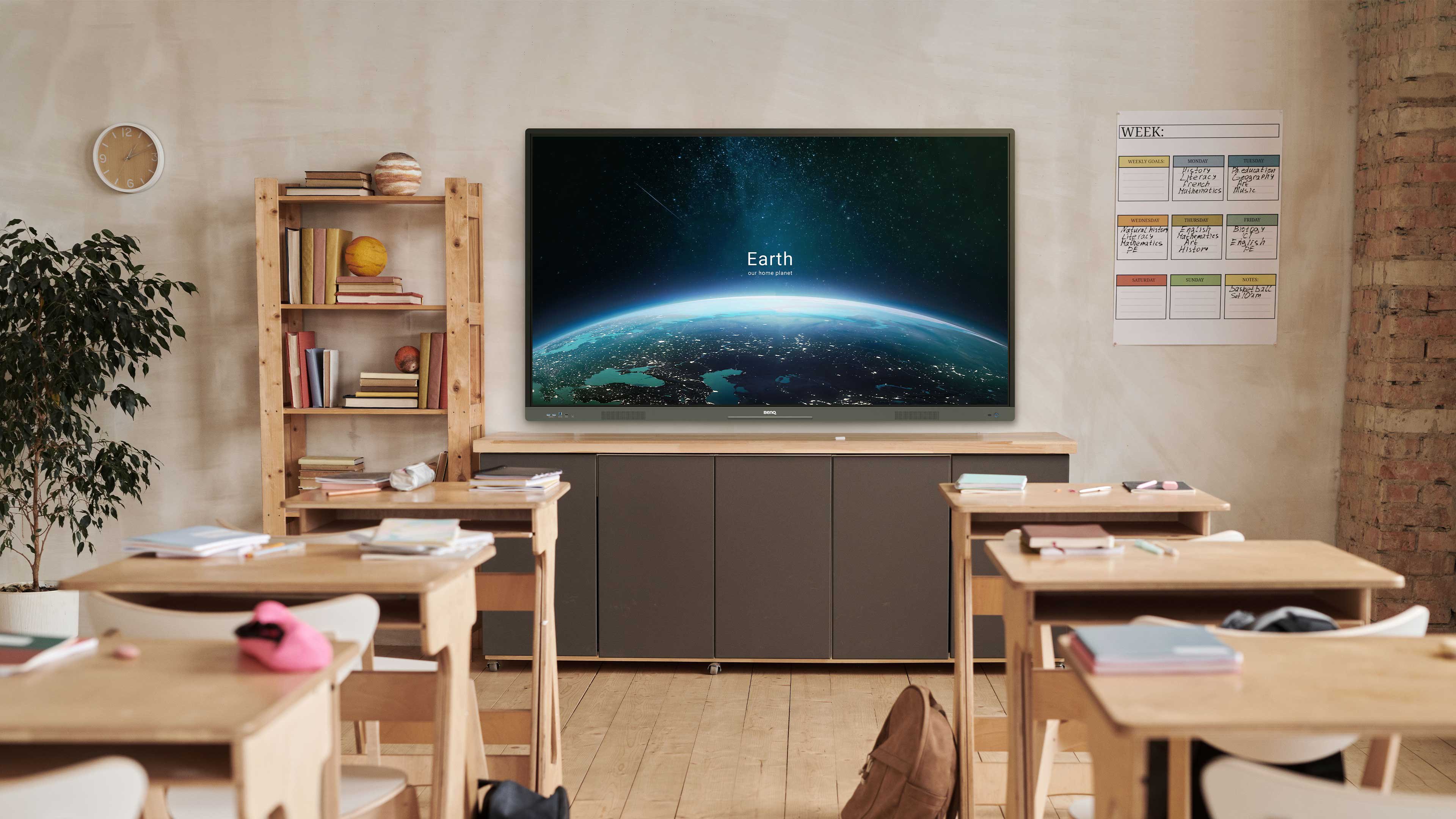 BenQ Board Essential Series in front of a classroom