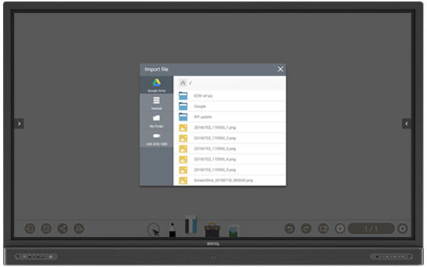 Access to cloud drive via AMS on BenQ interactive whiteboard RP8602