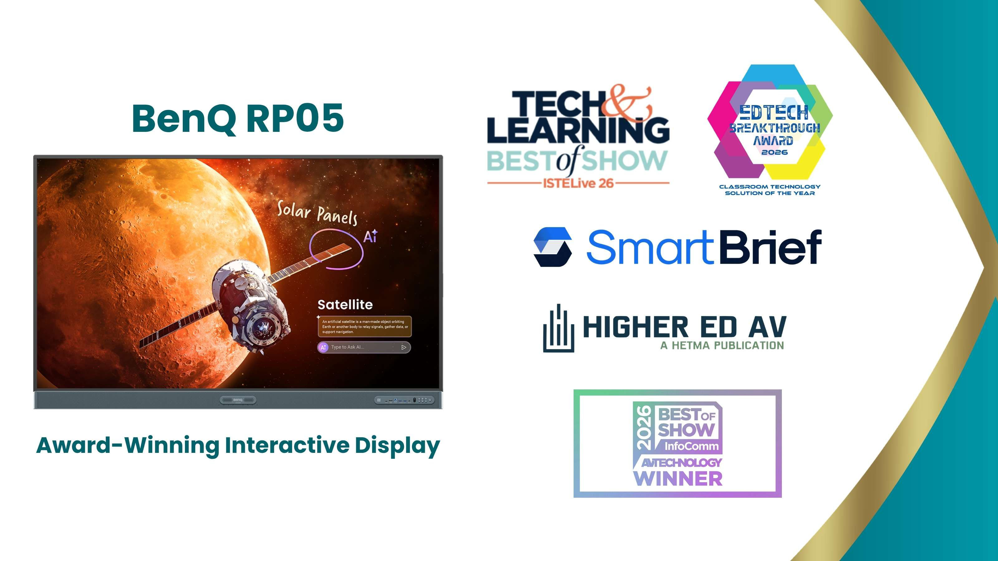 BenQ RP05 Recognized by Leading Education and AV Industry Awards