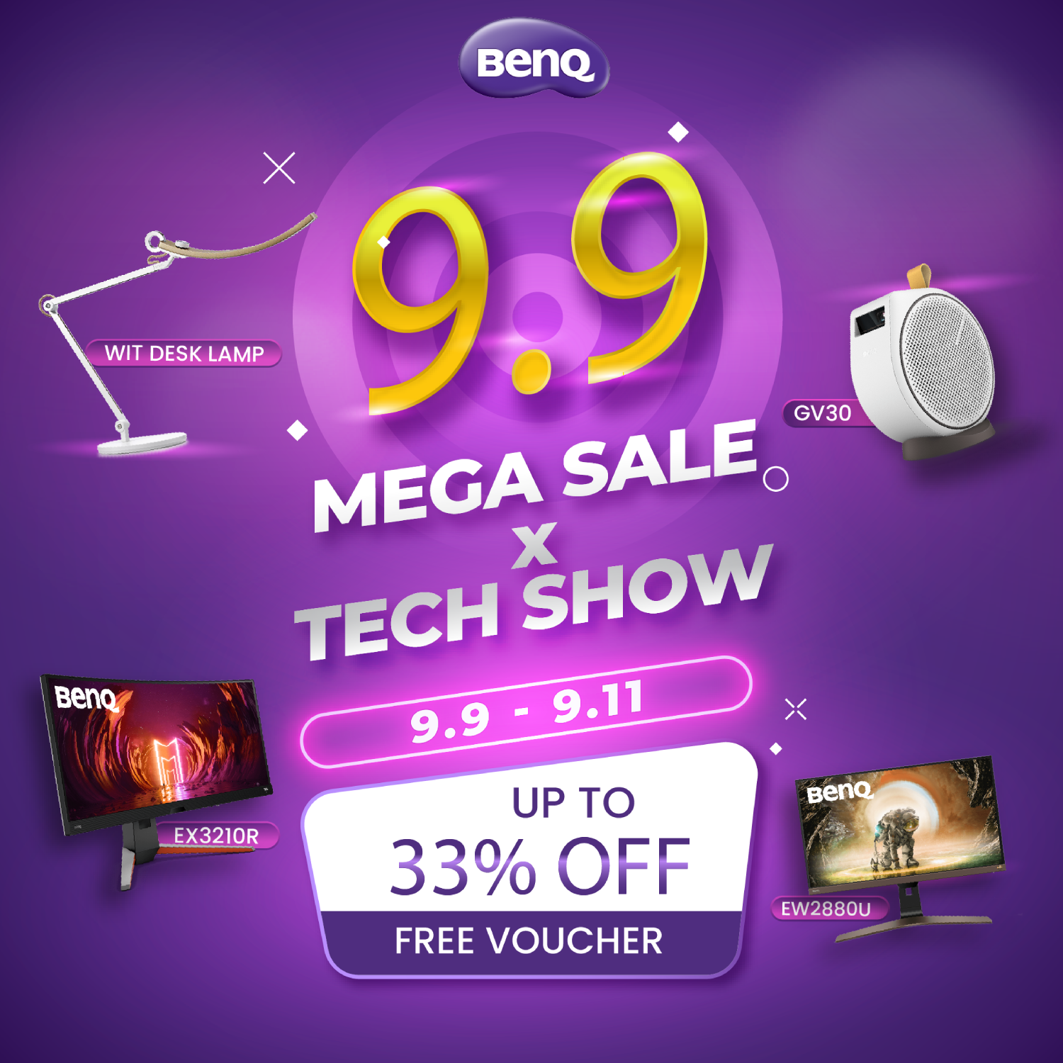 BenQ 9.9 Mega Sale Up to 33% off