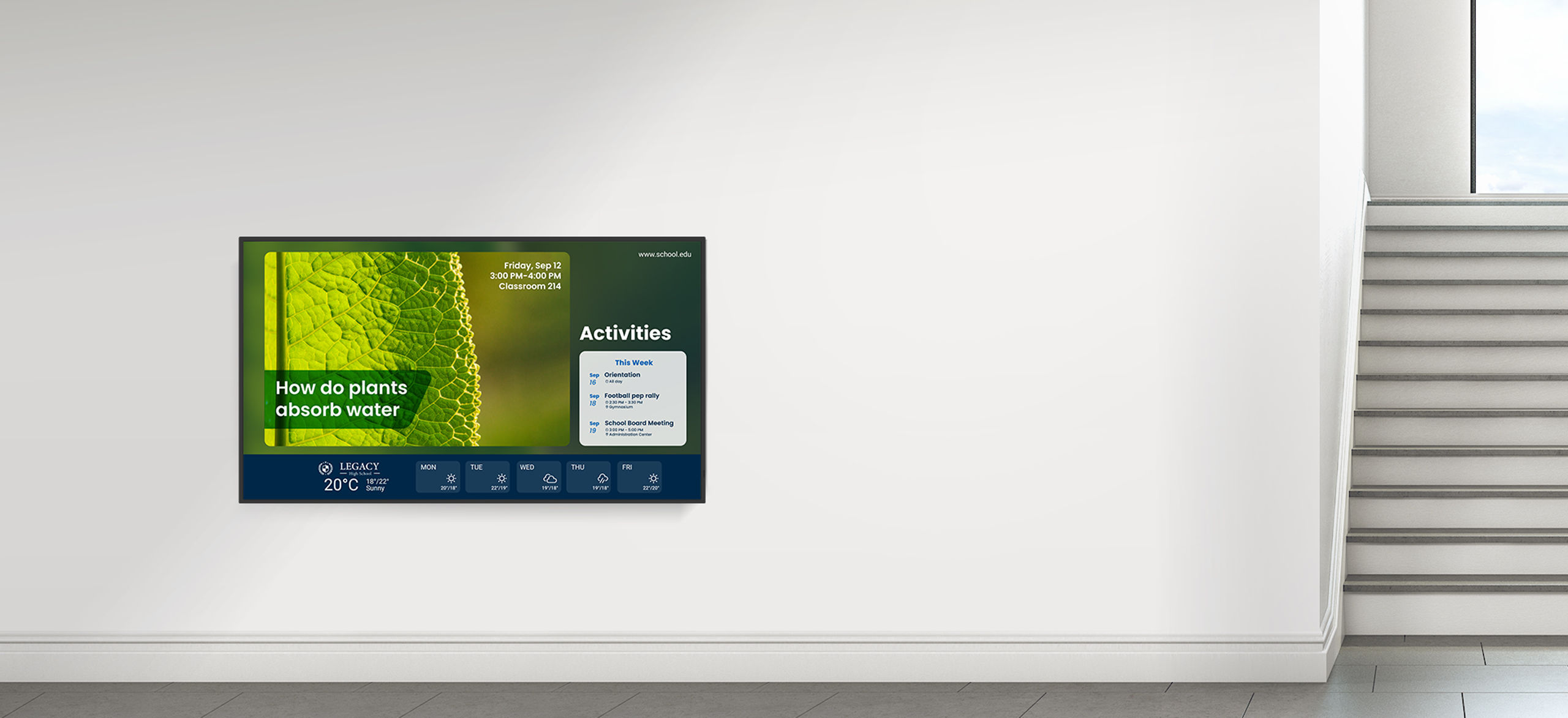 BenQ ST series digital signage in hallway