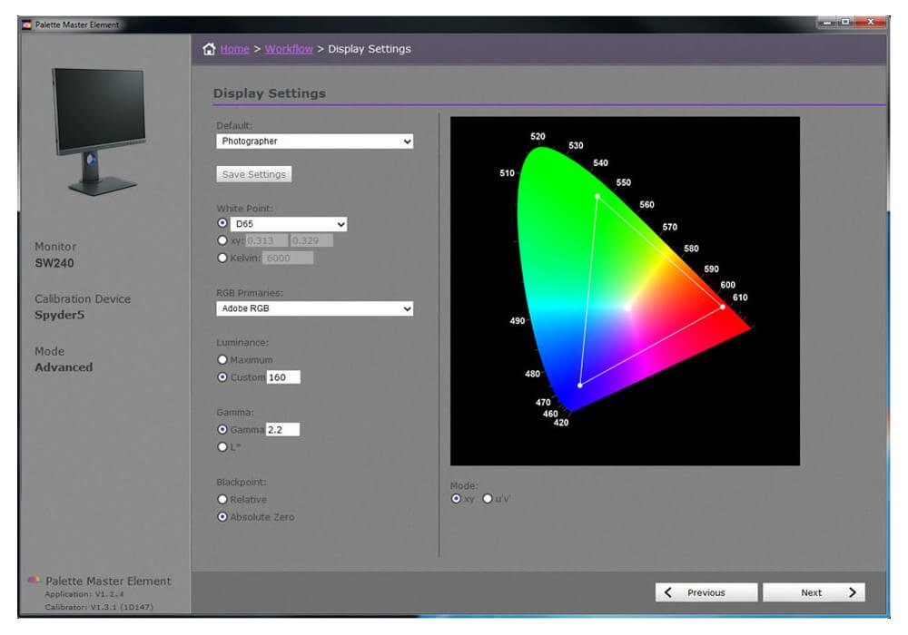 SW240 Palette Master Color Calibration Software