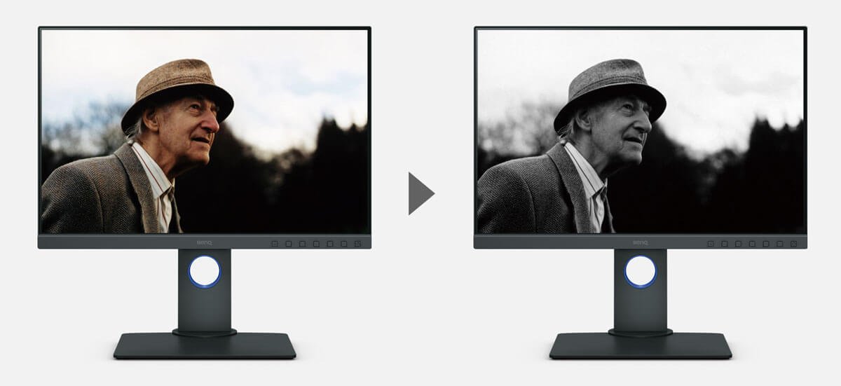 You can browse your photos in advanced black and white mode by BenQ IPS 24 inch Monitor SW240.
