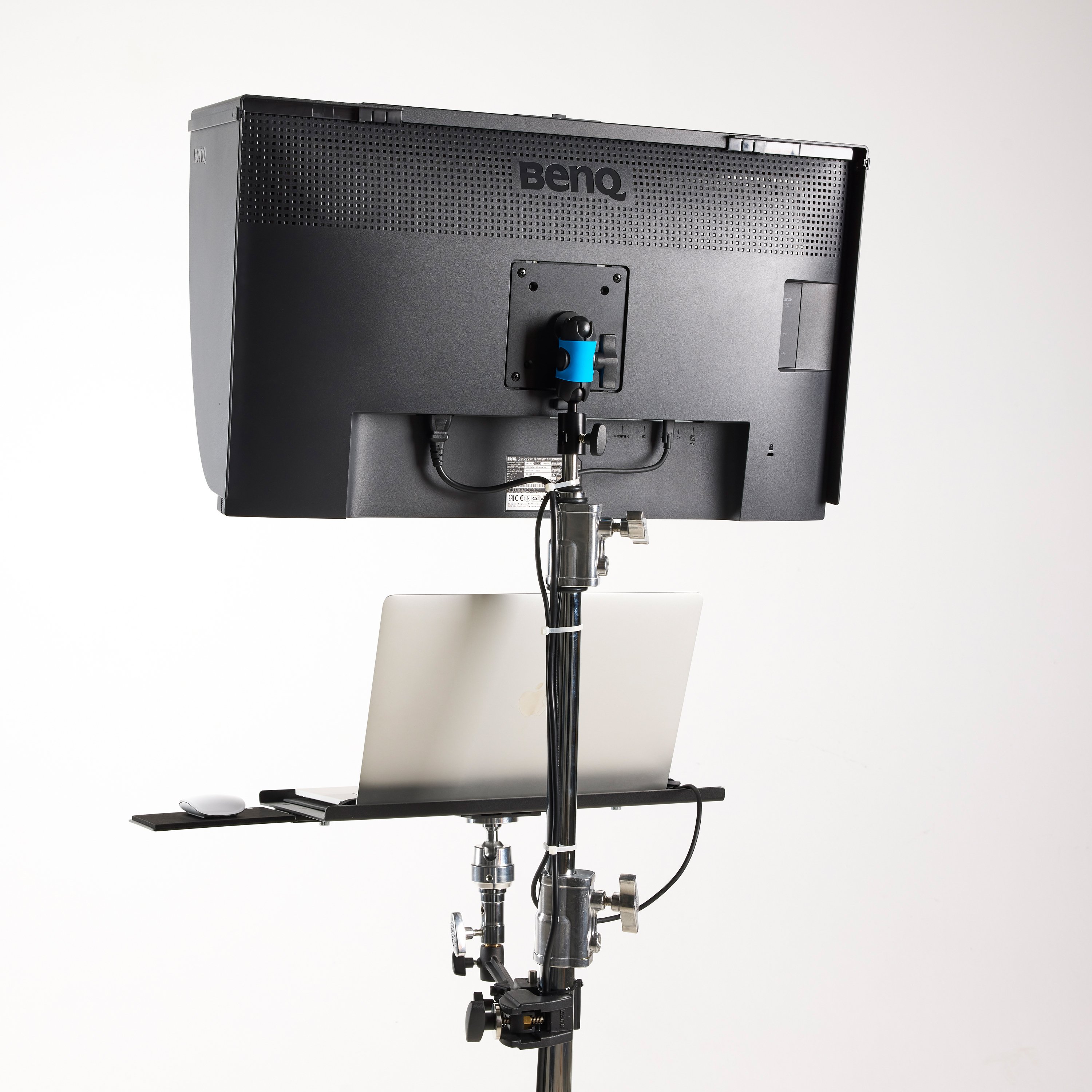 The SW271C attached to the 320M stand using the VESA mount and the KUPO VESA adapter mount