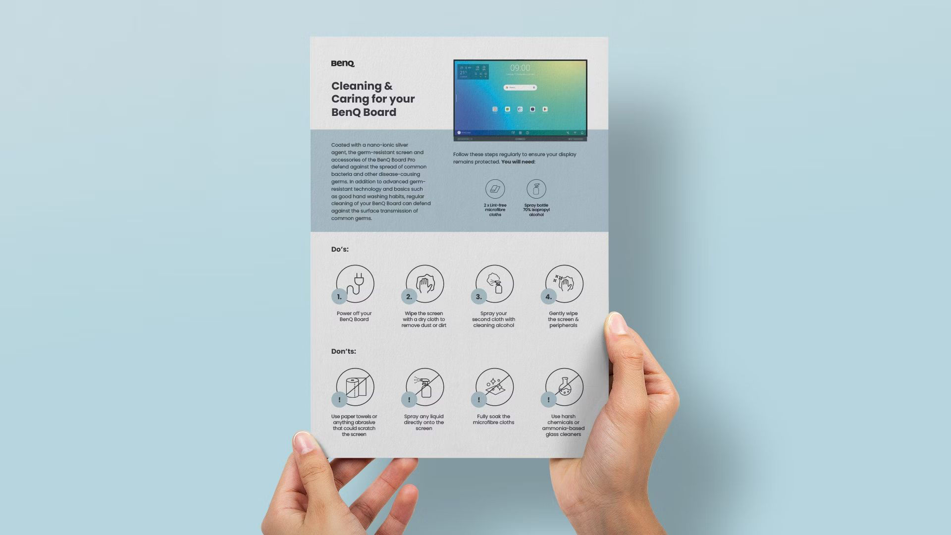 CO₂ concentration levels shown on BenQ DMS