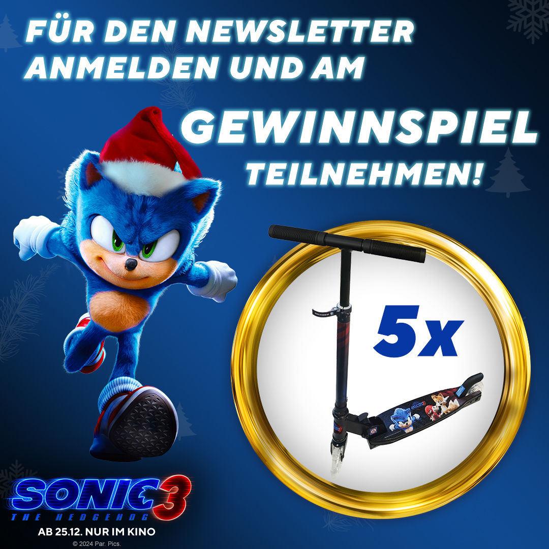 5 x Scooter im Sonic the Hedgehog 3 Design zu gewinnen