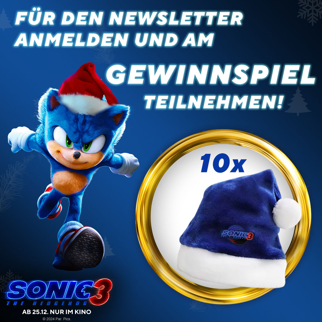 10 x Sonic the Hedgehog 3 Weihnachtsmütze zu gewinnen