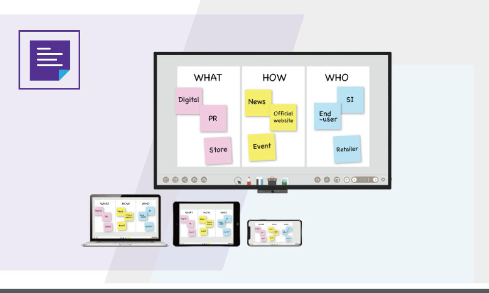 Document and simplify your scrums and never worry about deciphering someone’s handwriting. Organize your tasks with sticky notes that automatically group by color. 