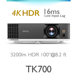 BenQ 4K Home projector powered by Android TV  TK850i with 3000lm brightness, HDR PRO, Sports Mode that brings immersive sports watching experience home.