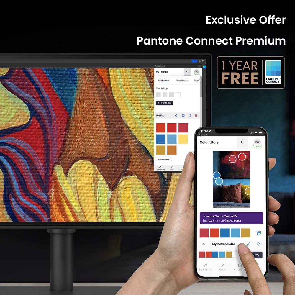 Vienų metų „Pantone Connect Premium“ prenumerata tik „BenQ“ monitorių naudotojams