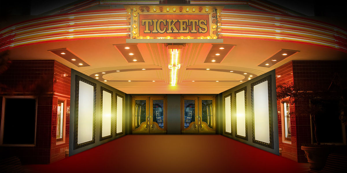 a movie theater cinema in the style of the movie cinema paradiso