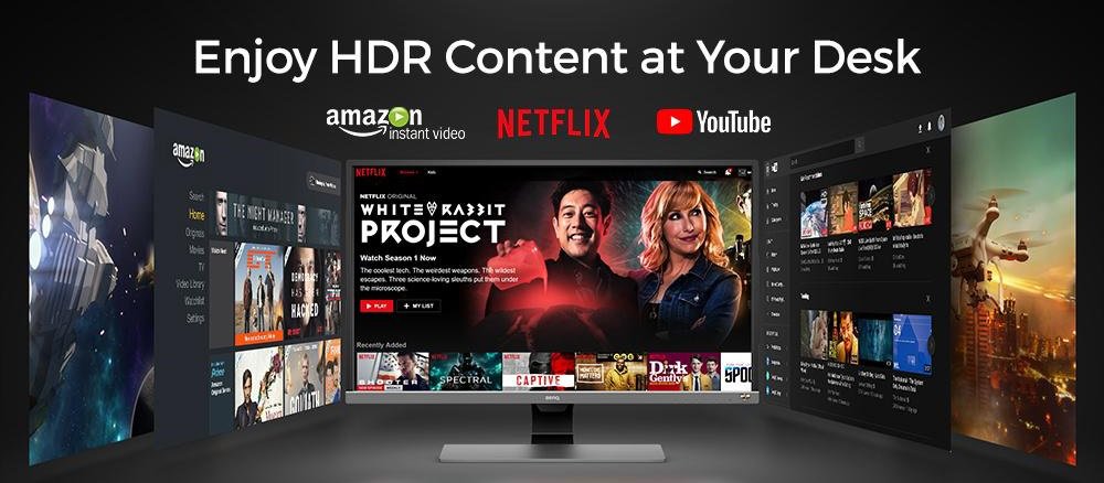You could enjoy HDR content of NETFLIX, amazon videos and YouTube with your 4K monitor at your desk.