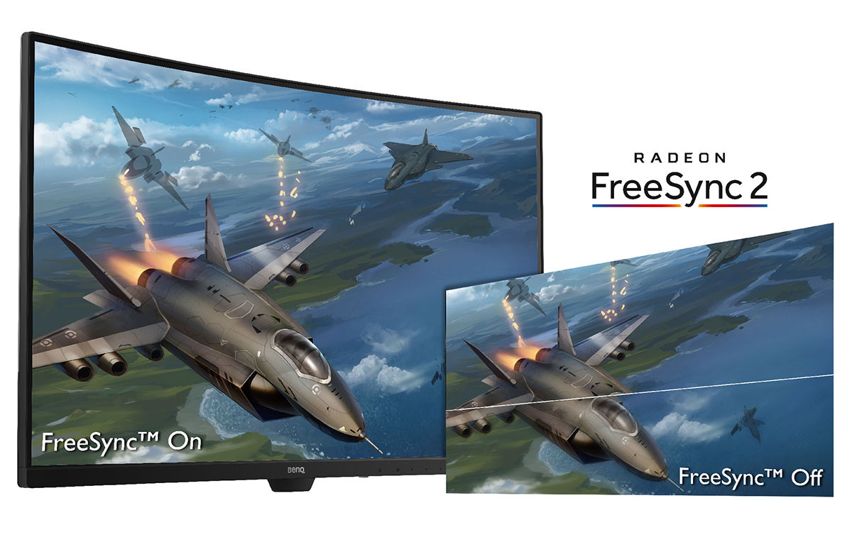  Monitor compatible con FreeSync y FreeSync2 mostrando un juego sin efecto fantasma