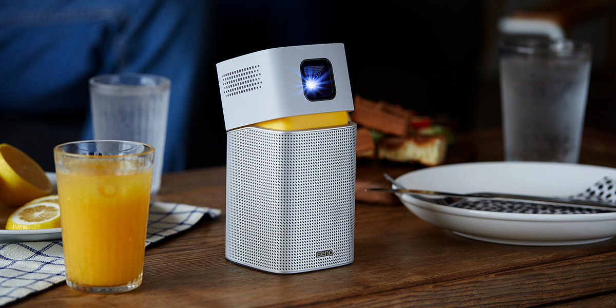This is BenQ mini portable projector GV1 that brings enjoyable entertaining experience.