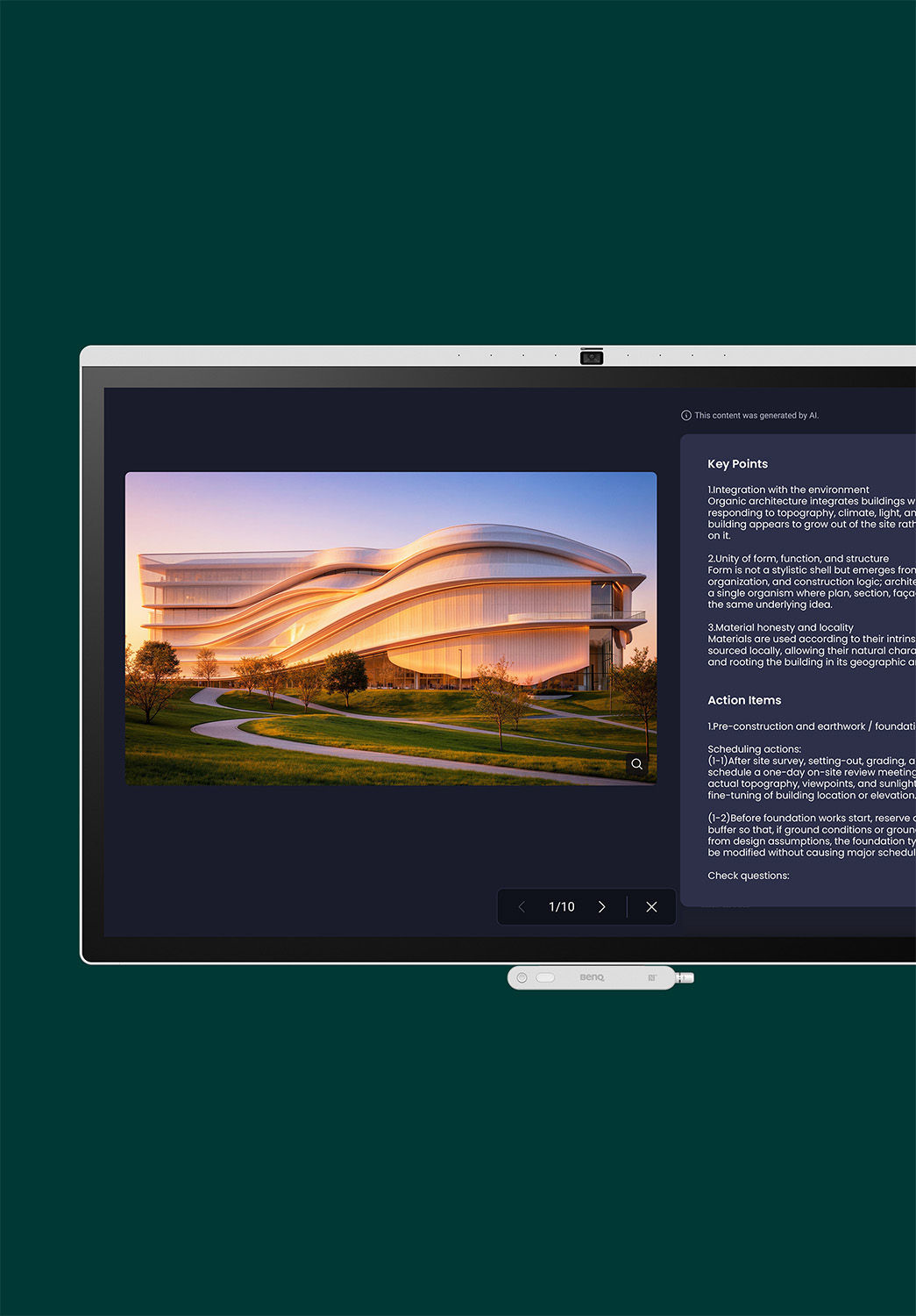 BenQ Summer AI - Summarize meeting notes with key takeaways and action items