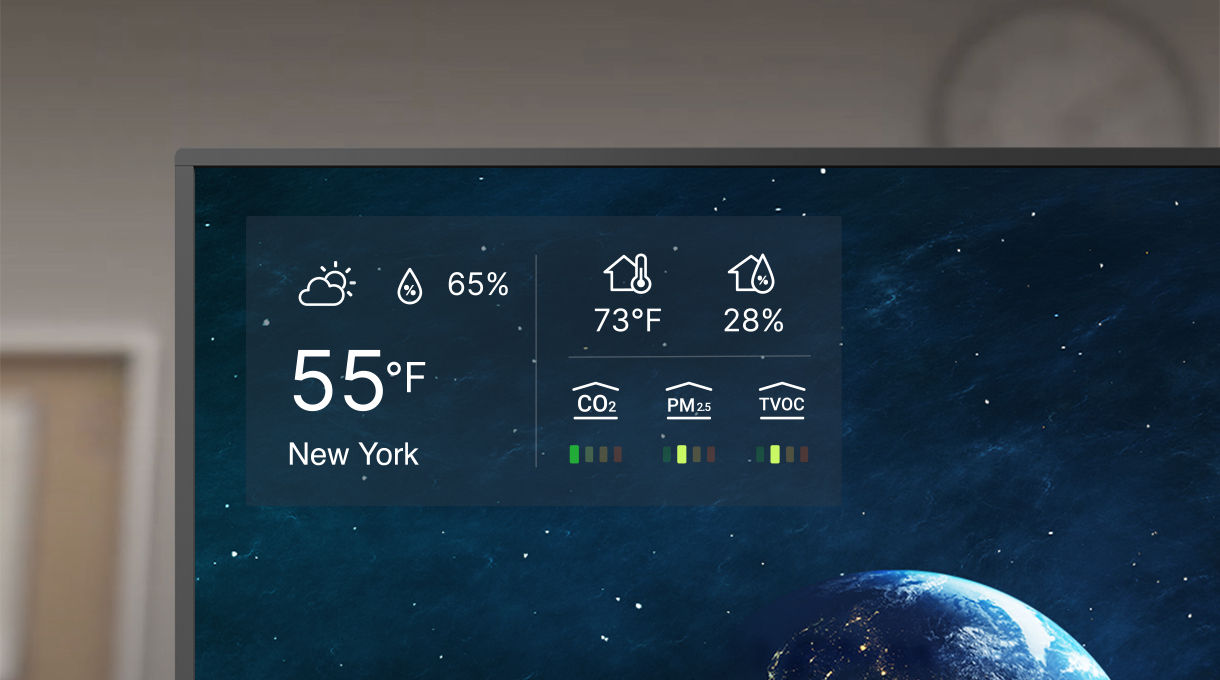 Air quality and weather widget on BenQ Board