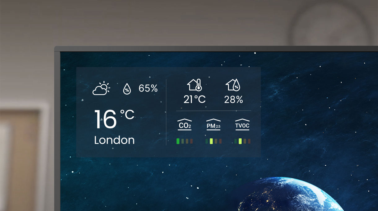 Air quality and weather widget on BenQ Board