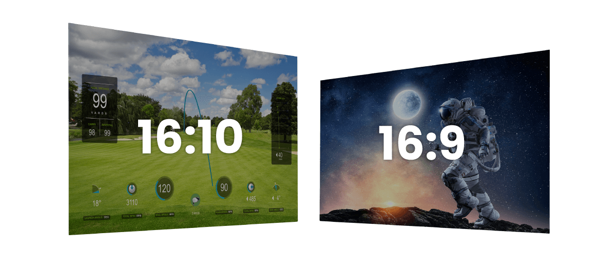 Máy chiếu chơi golf BenQ AK700ST 4K Auto Screen Fit tốt nhất với tính năng Quick Focus dễ dàng chuyển đổi giữa tỷ lệ khung hình 16:9 và 16:10