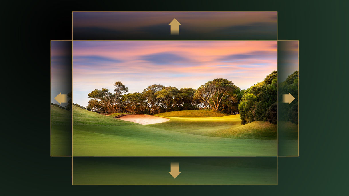BenQ AK900ST 4-way lens shift with vertical ±60% and horizontal ±23% range for off-centre golf projector mounting