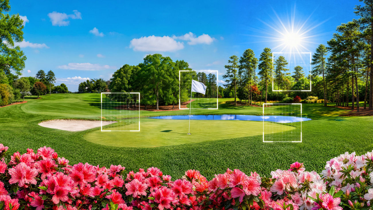 BenQ AK800ST AI Vision system displaying immersive AI-enhanced golf visuals for realistic simulator gameplay