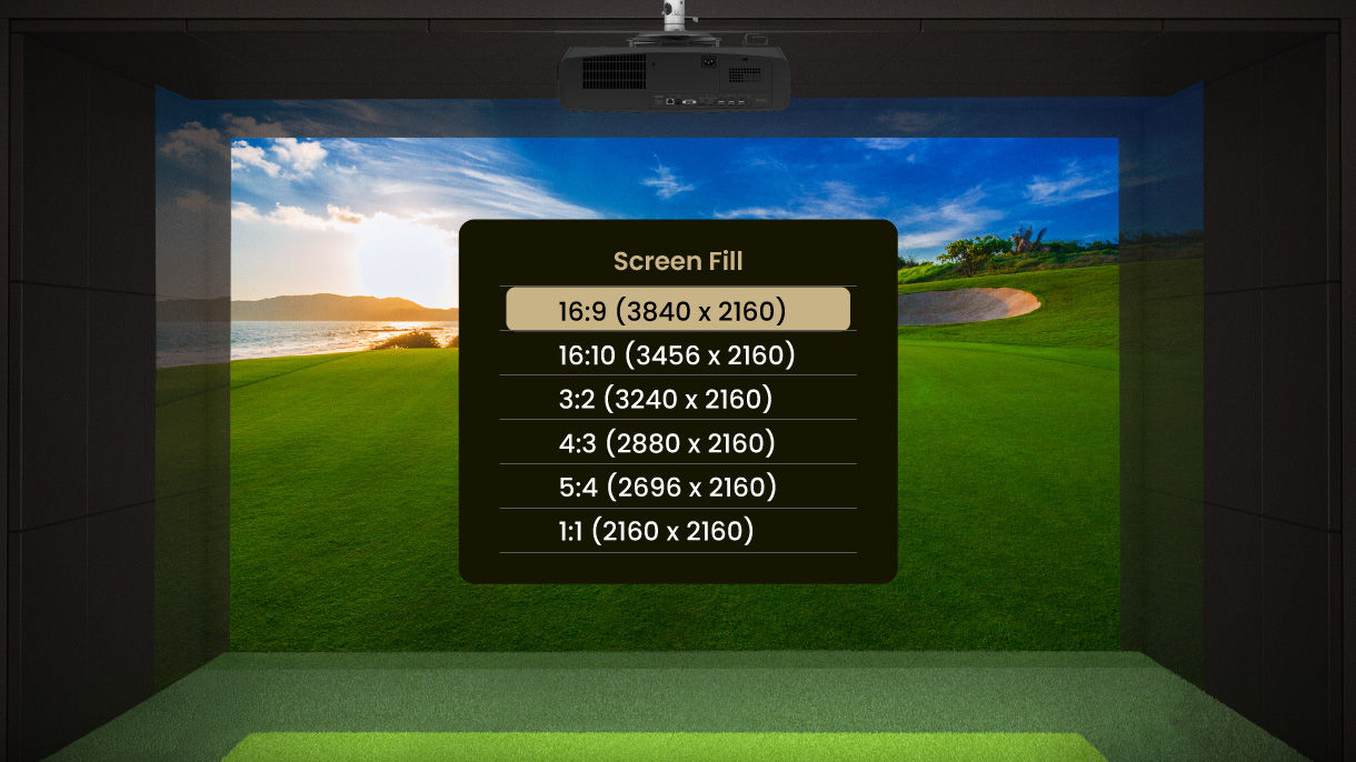 BenQ AK900ST Auto Screen Fit 2.0 with six native EDID aspect ratios providing pixel-perfect alignment without black bars or distortion