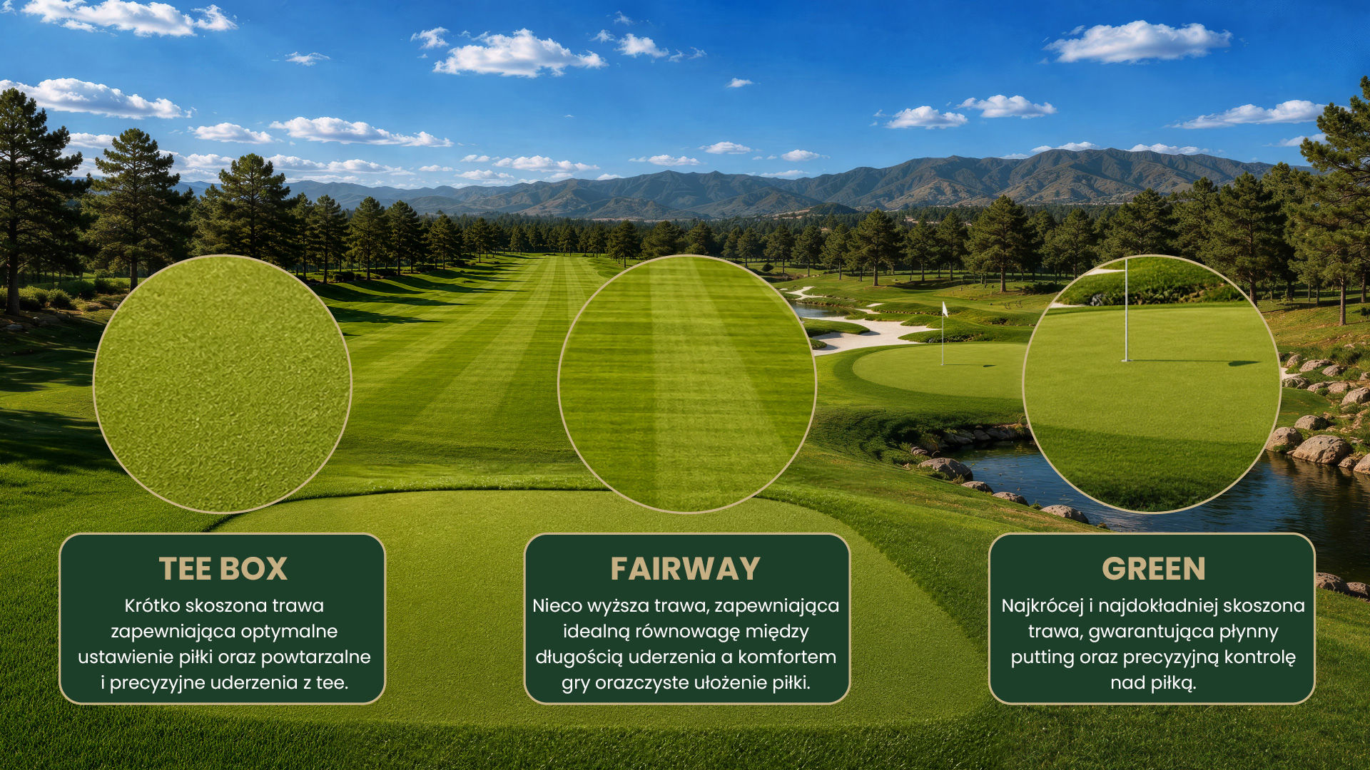 BenQ AI Vision reproducing true-to-life turf textures from tee box to fairway mowing patterns and putting green grain
