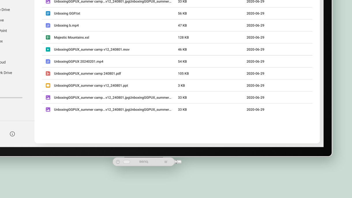 A close-up of the BenQ AMS interface on a smart display, highlighting its CASA Tier 2 verification for certified end-to-end cloud safeguards and data protection.