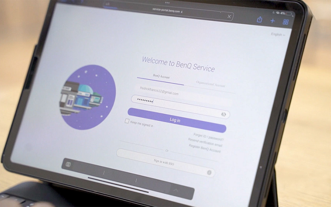 BenQ Smart Projector for Classroom features Account Management System