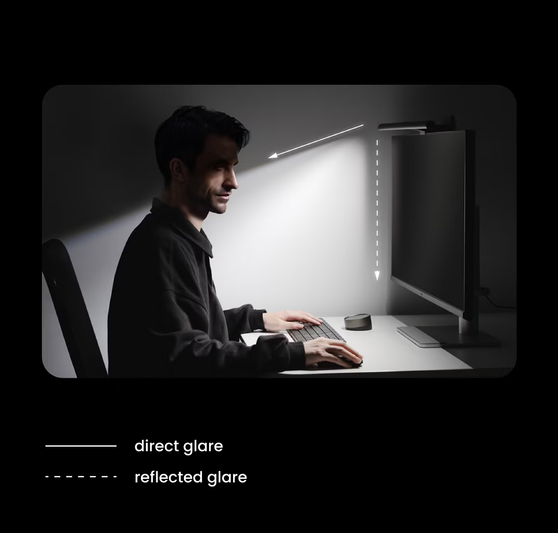 asymmetrical lighting guides light forward and downward at a controlled angle