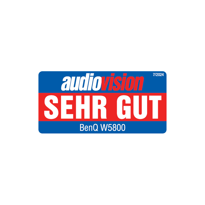 Testsiegel von audiovision für den BenQ Beamer W5800