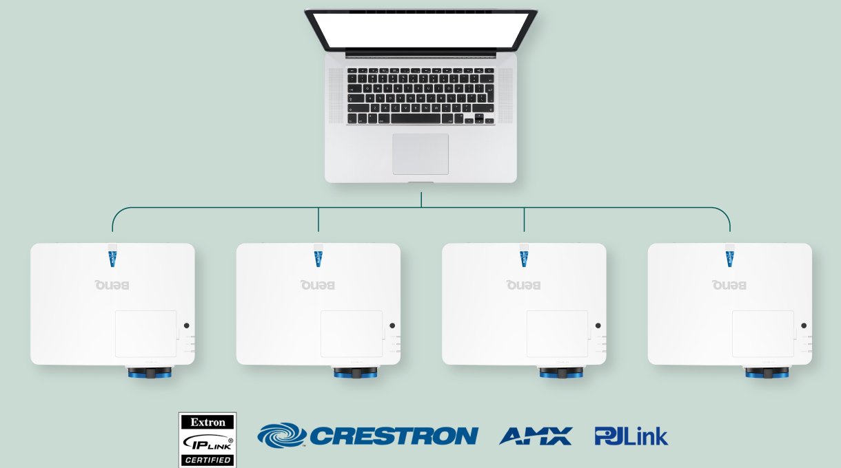 BenQ Interactive Classroom Projectors are fully compatible with Extron, Crestron, AMX and PJ-Link projector control systems