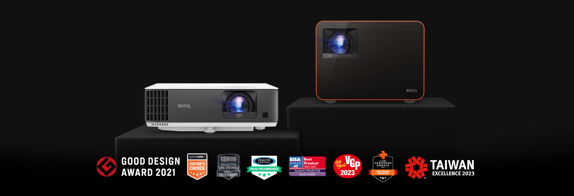 award and media of BenQ Gaming projector