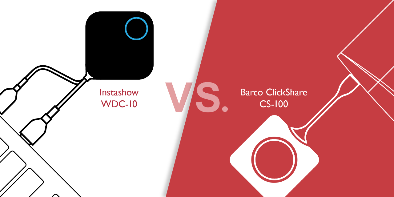 The Barco Clickshare CS-100 and BenQ InstaShow WDC-10 are two market-leading wireless presentation systems that physically connect to a presenter's notebook to enable them to wirelessly share projectors and flat panels in huddle spaces and conference rooms. 