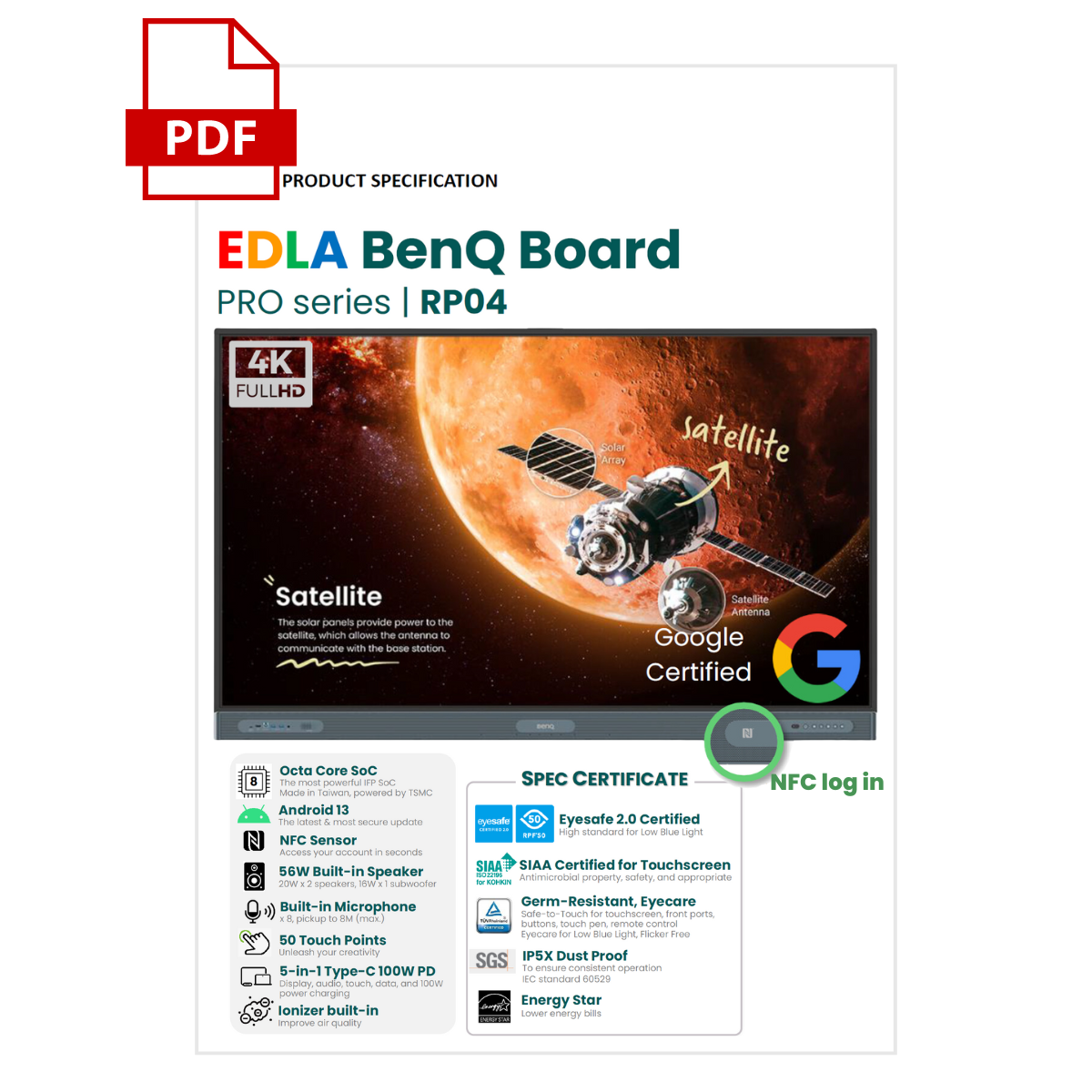 BenQ Board RP04 spec sheet