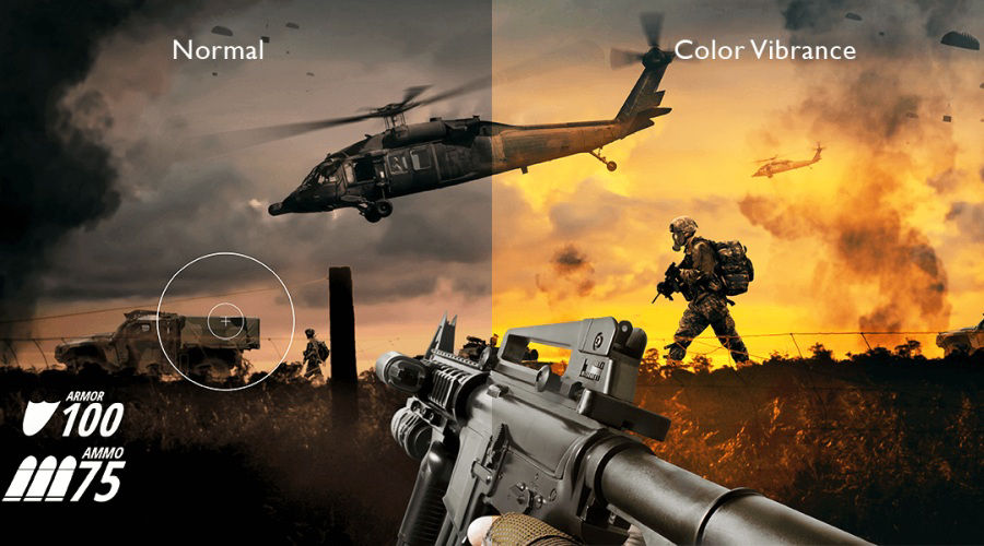 BenQ Color Vibrance helps you identify enemy targets when you are playing games.