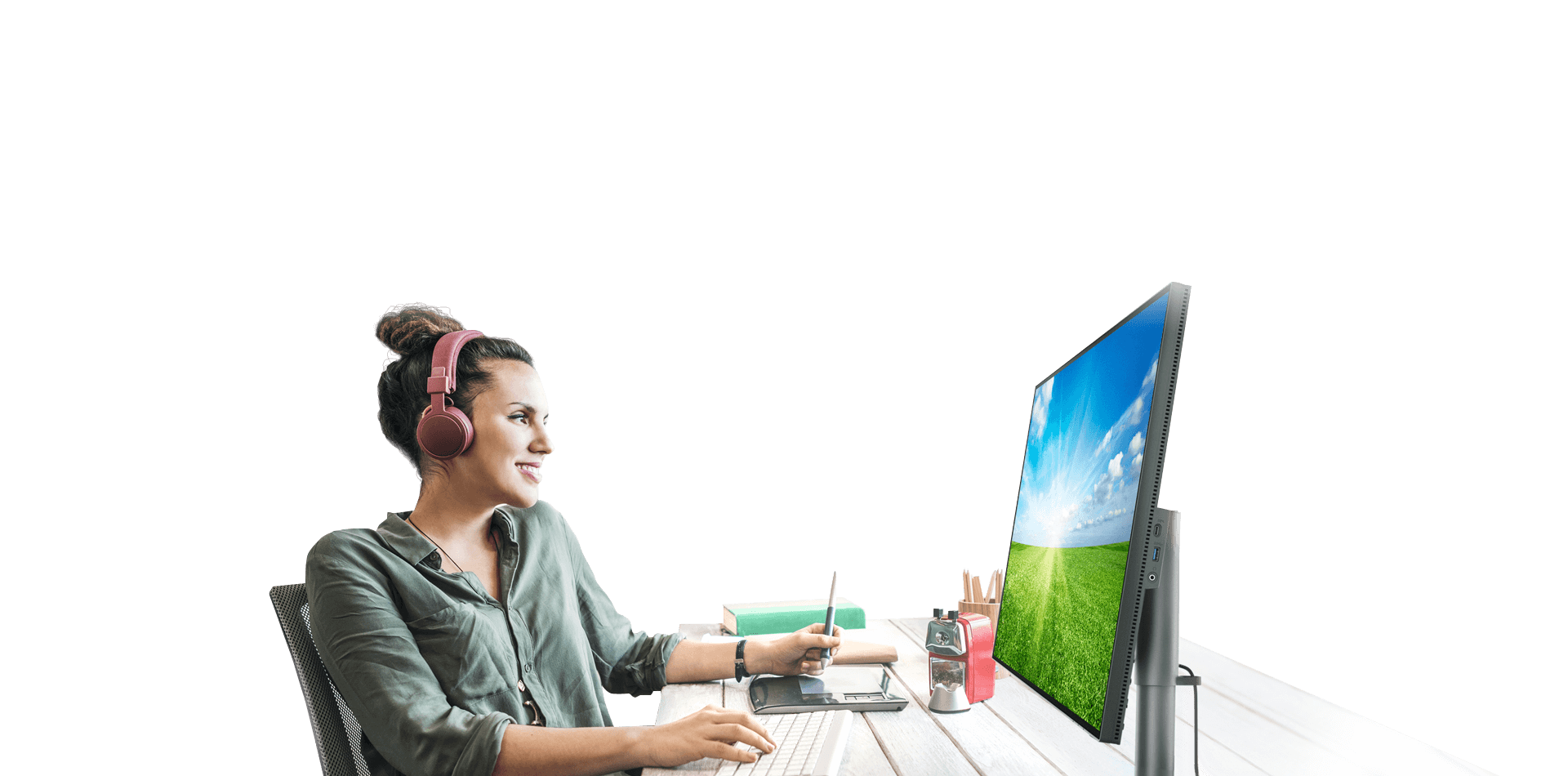 Die BenQ Eye-Care-Technologie schützt die Augen vor zu starker Belastung und macht das Betrachten des Displays angenehmer.