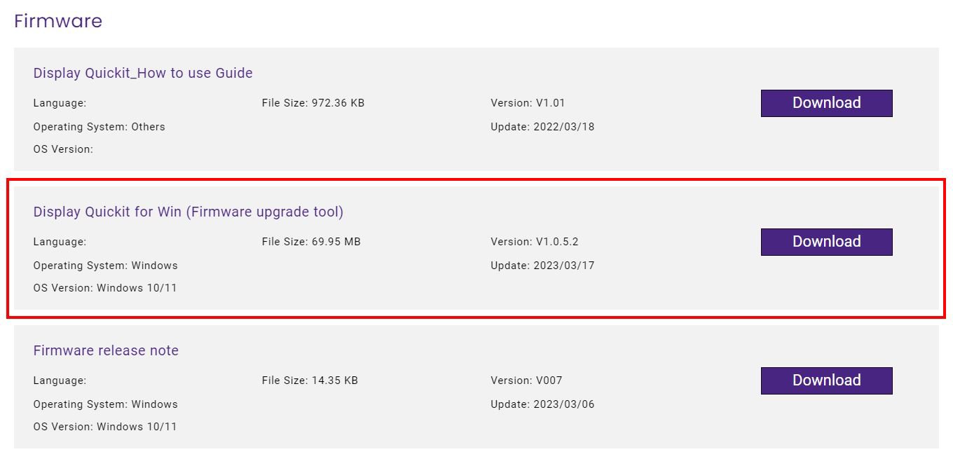 BenQ HDRi Update Firmware Display QuicKit Download