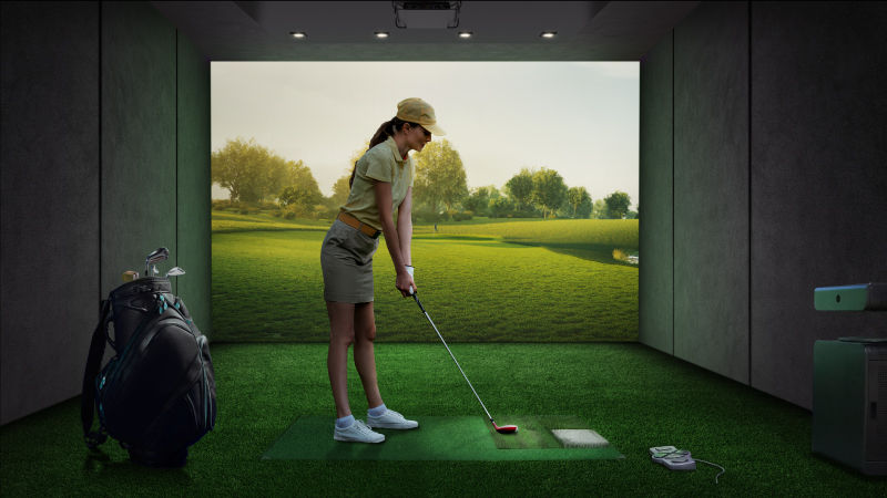 Installation projector BenQ dirancang khusus untuk Simulasi Golf