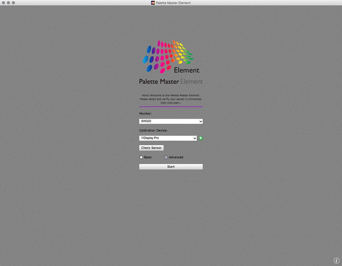 The splash screen of BenQ palette master element software.