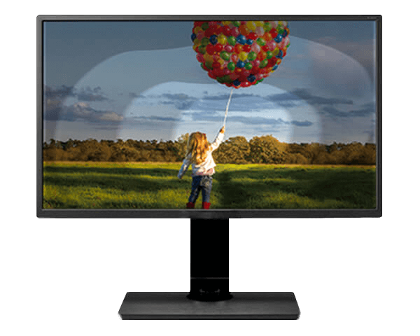 Conventionele monitoren laten vooral naar de hoeken toe vervalste kleuren zien.