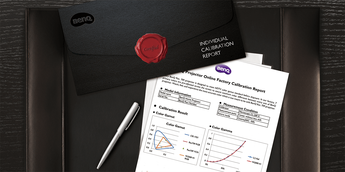 BenQ projector's factory calibration report