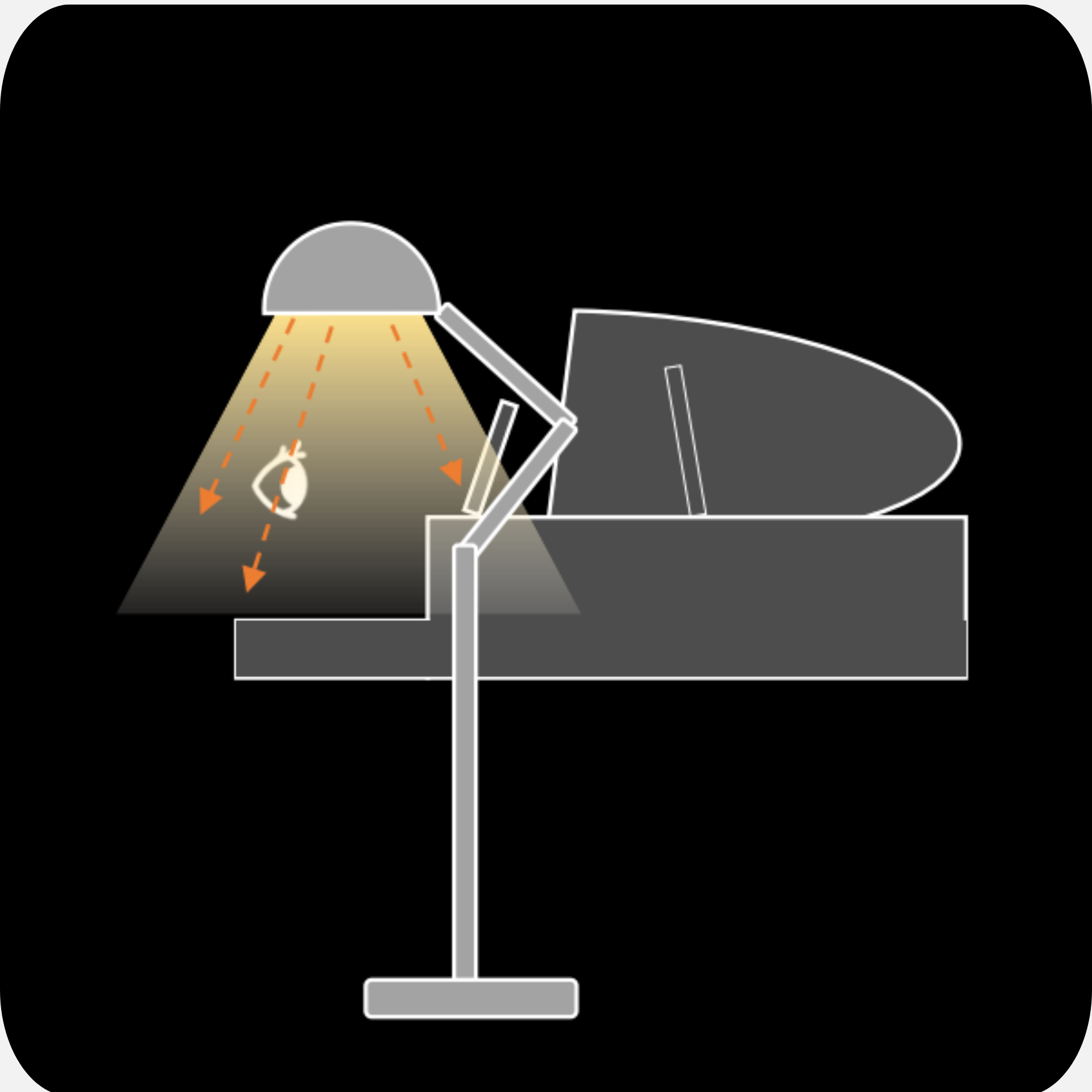 using traditional desk lamps on an upright piano can cause uneven lighting and direct glare