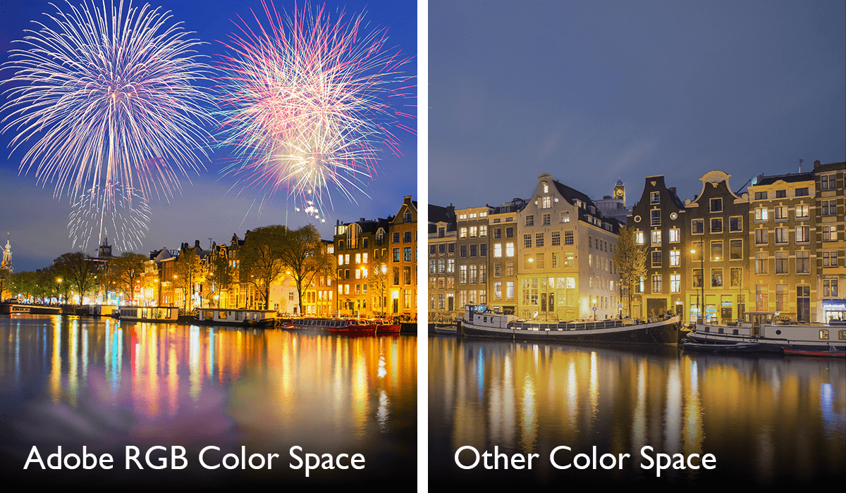 Adobe RGB-kleurruimte voor een betrouwbare kleurweergave volgens de industriestandaarden.