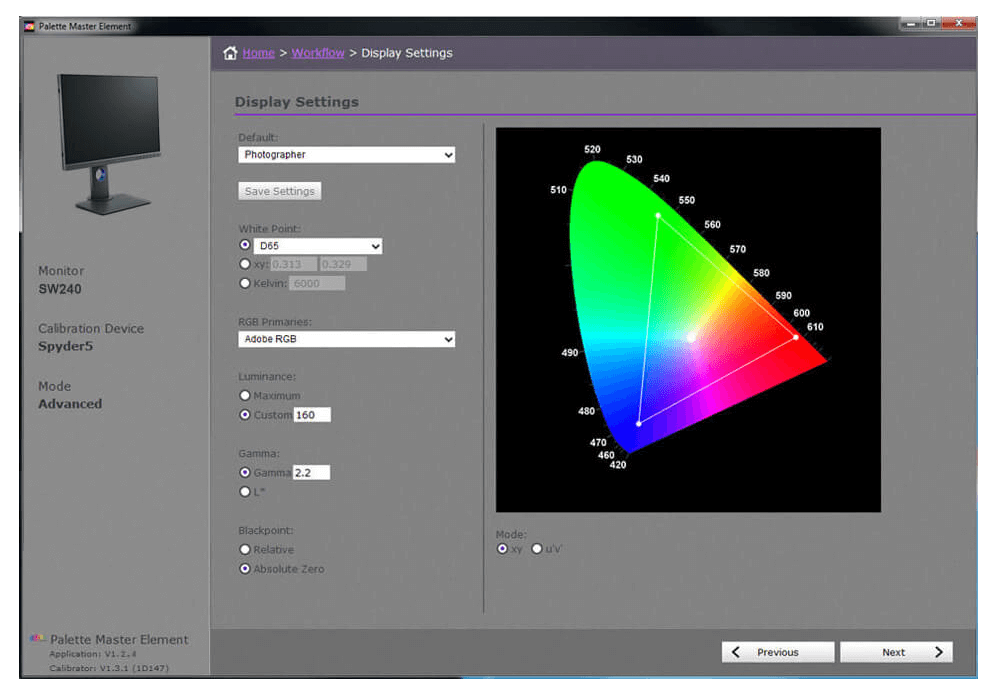 Palette Master Element für eine farbverbindliche Farbwiedergabe.