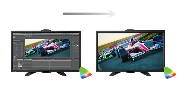 Professionelle Videobearbeitung dank hoher Abdeckung der Farbräume Rec.709, DCI-P3 und Adobe RGB.