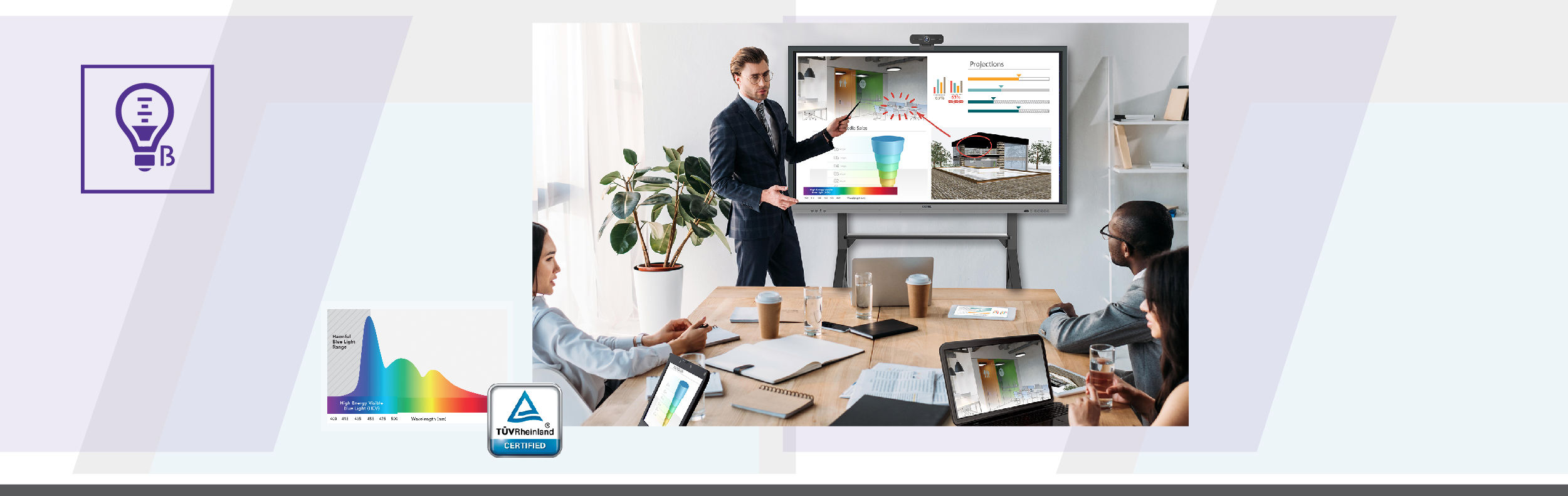Visually communicate with collaboration tools provided by BenQ interactive displays 