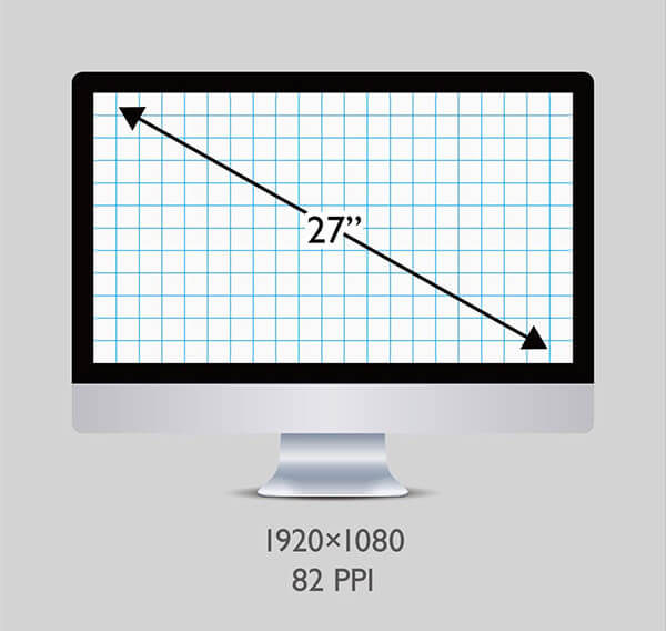 Der PPI eines 27-Zoll Monitors mit einer Auflösung von 1920x1080 beträgt 82